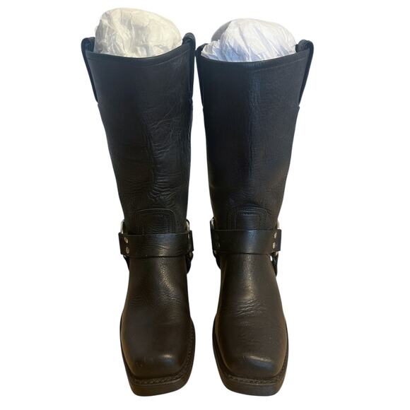 Frye Black Leather Heeled Boots - Picture 4 of 11